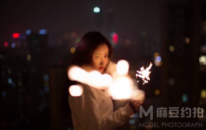 夜景模特
