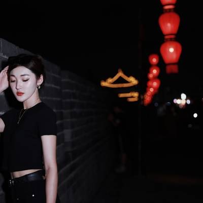 夜景模特