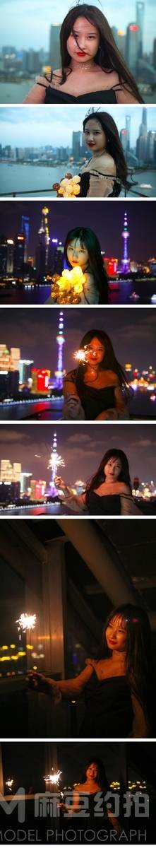 夜景模特