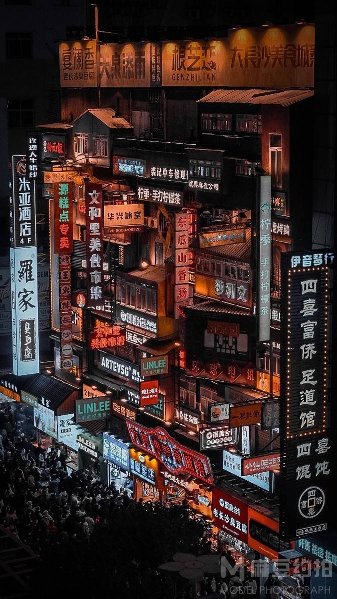 夜景模特