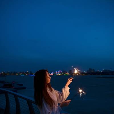 夜景模特