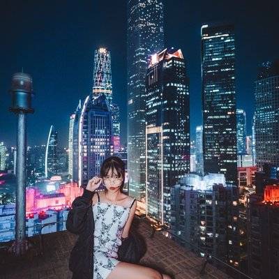 夜景模特