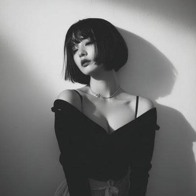 黑白模特
