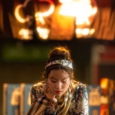 夜景模特