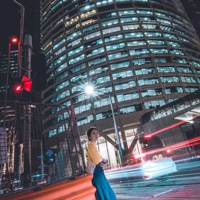 夜景模特