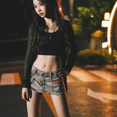 夜景模特