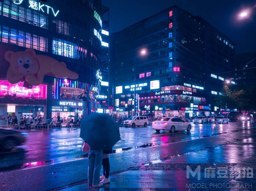 夜景模特