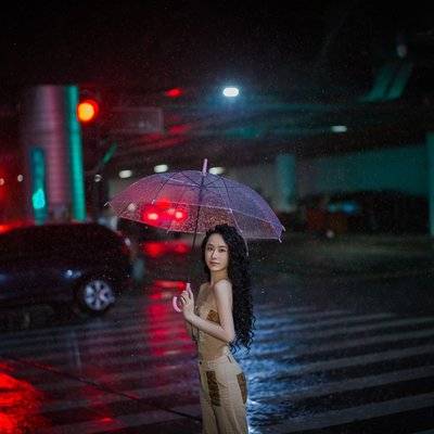 夜景模特