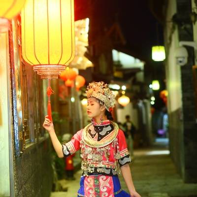 夜景模特