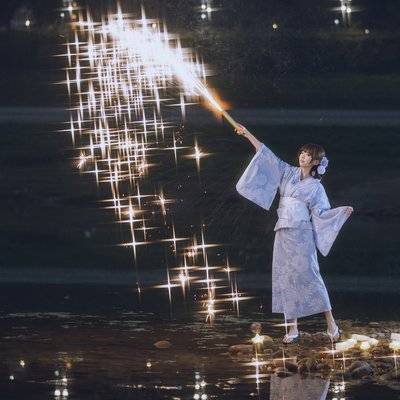 夜景模特