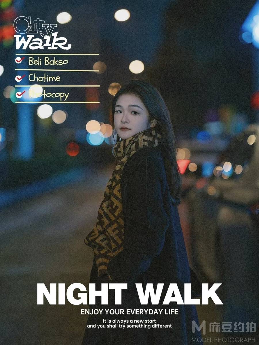 夜景模特
