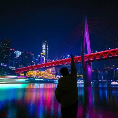 夜景模特