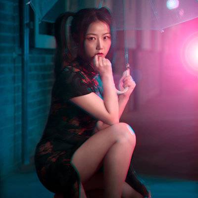 夜景模特