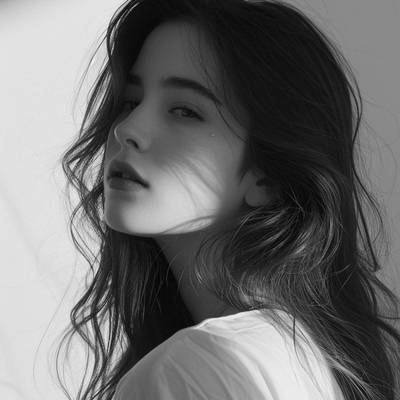 黑白模特