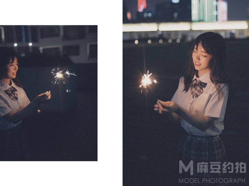 夜景模特
