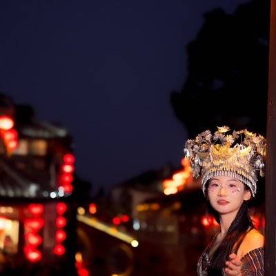 夜景模特