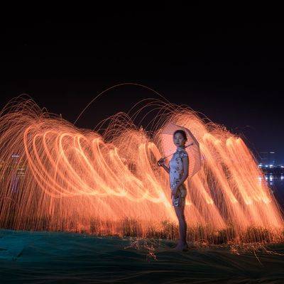 夜景模特