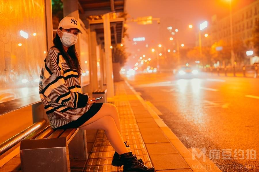 夜景模特