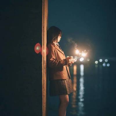夜景模特