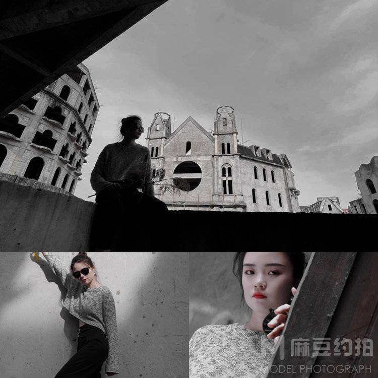 黑白模特