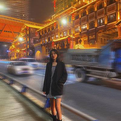 夜景模特