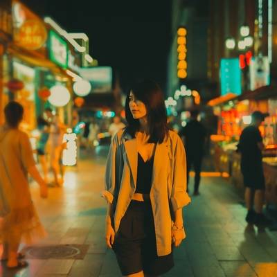 夜景模特