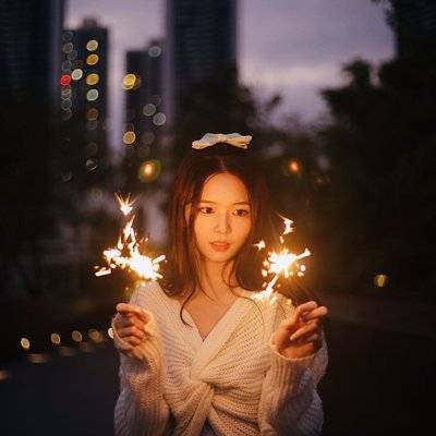 夜景模特