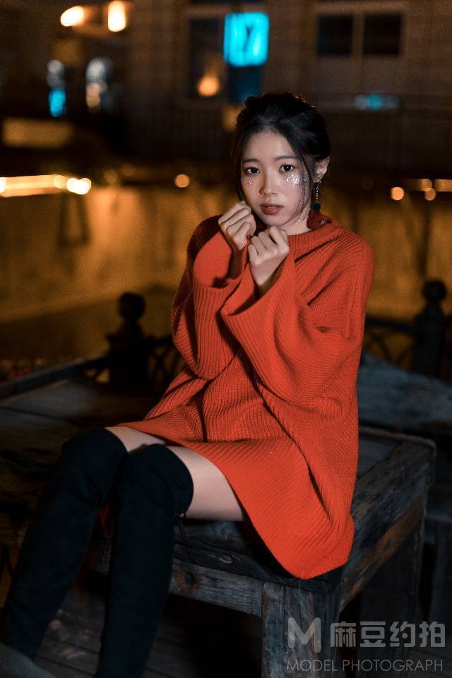 夜景模特