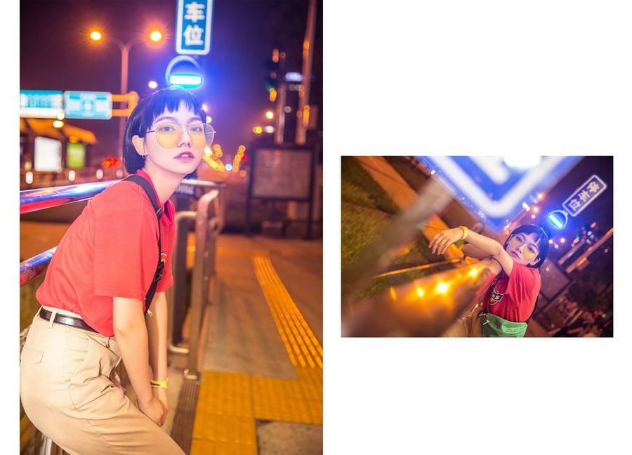 夜景模特