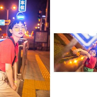 夜景模特