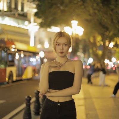 夜景模特