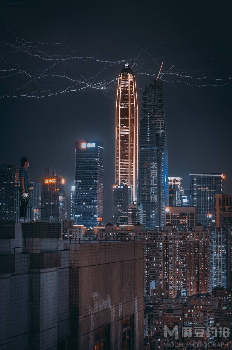 夜景模特