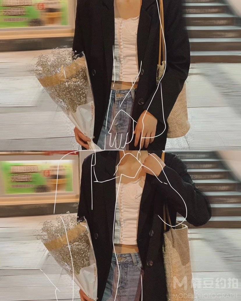 黑白模特