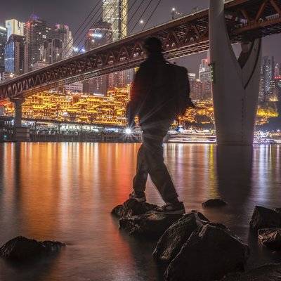 夜景模特
