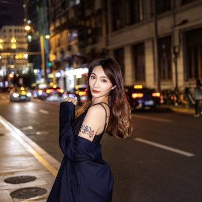 夜景模特
