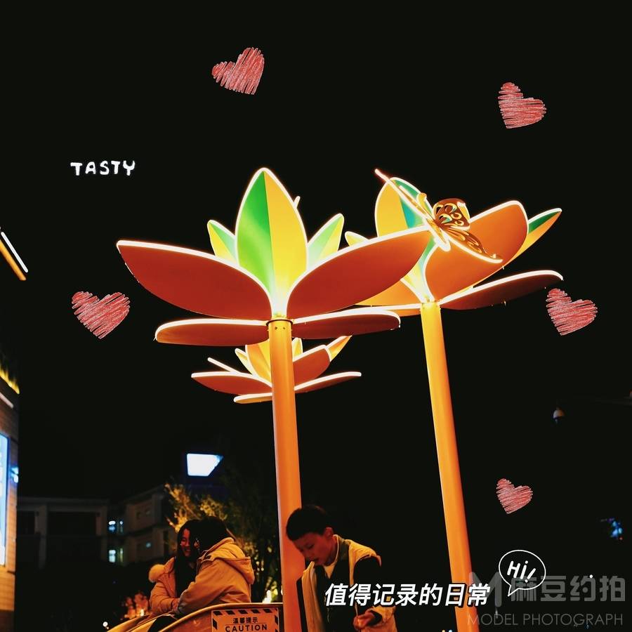 夜景模特