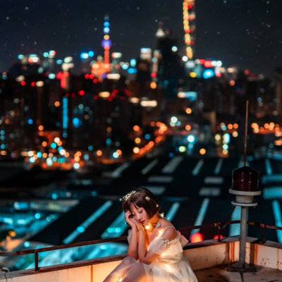 夜景模特