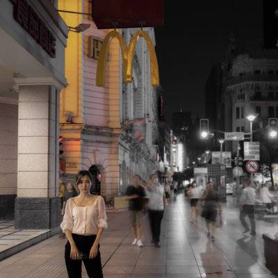夜景模特