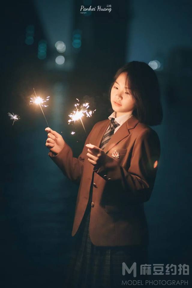 夜景模特