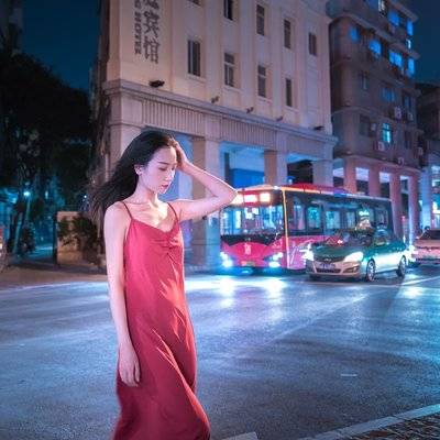 夜景模特