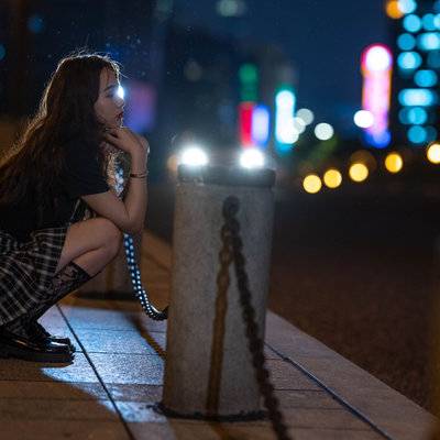夜景模特