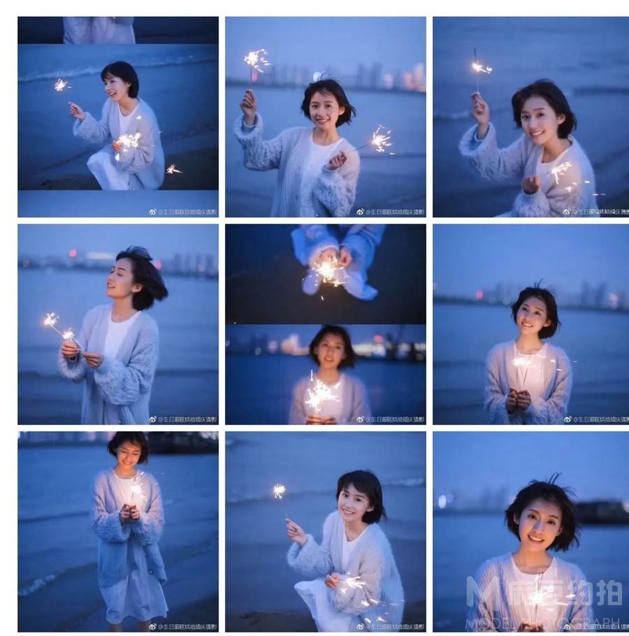 夜景模特