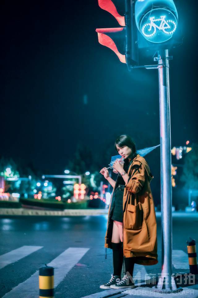夜景模特
