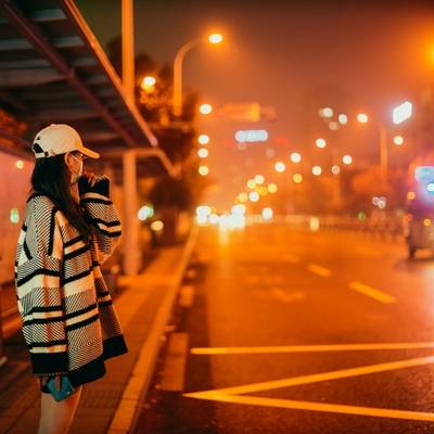 夜景模特