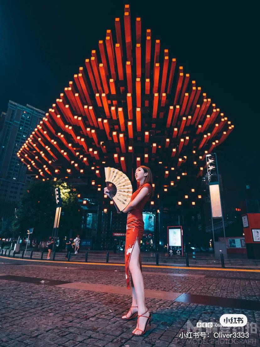夜景模特