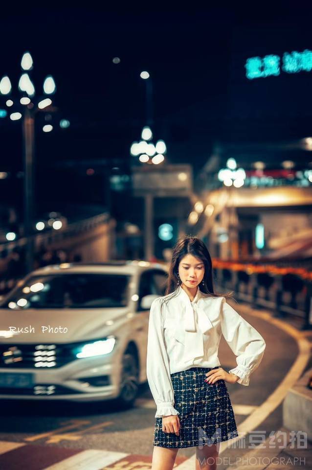 夜景模特