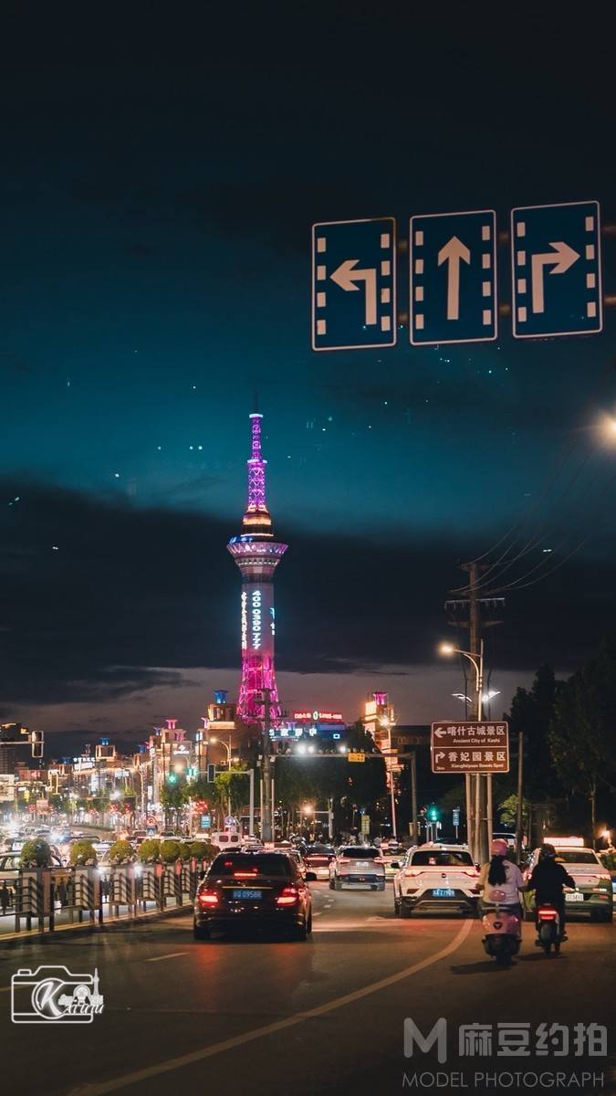 夜景模特