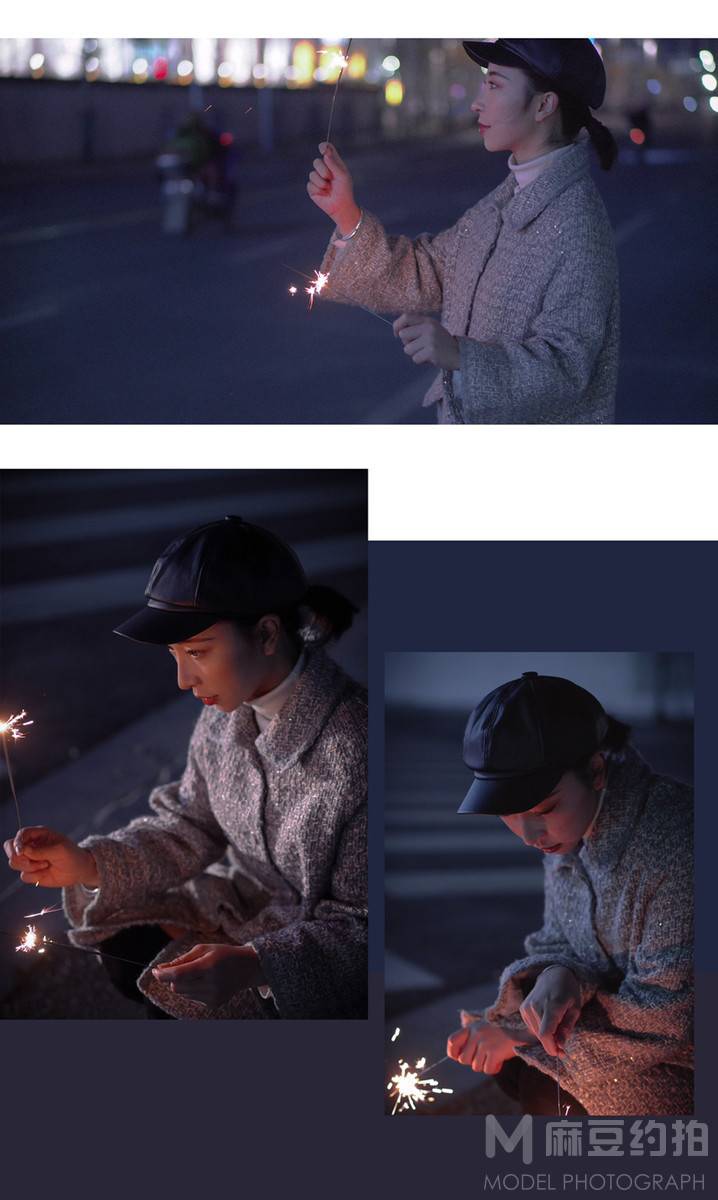 夜景模特