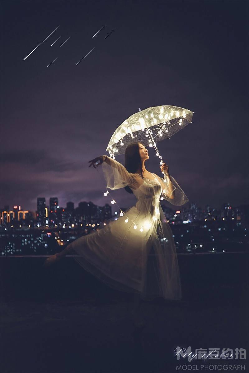 夜景模特