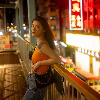 夜景模特